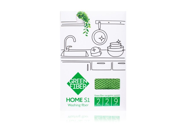 Green Fiber HOME S1, Файбер для мытья посуды, зеленый Green Fiber HOME S1, Файбер для мытья посуды, зеленый
