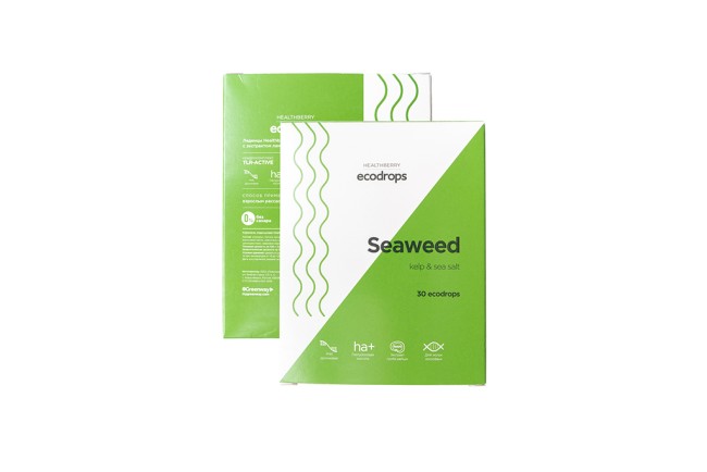 Карамель леденцовая Healthberry Ecodrops Seaweed, 30 шт
