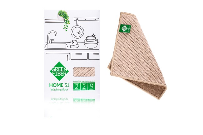 Green Fiber HOME S1, Файбер для мытья посуды, бежевый Green Fiber HOME S1, Файбер для мытья посуды, бежевый
