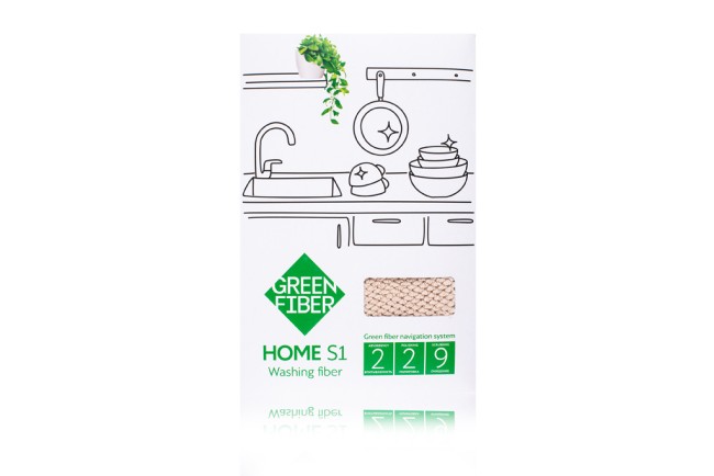 Green Fiber HOME S1, Файбер для мытья посуды, бежевый Green Fiber HOME S1, Файбер для мытья посуды, бежевый