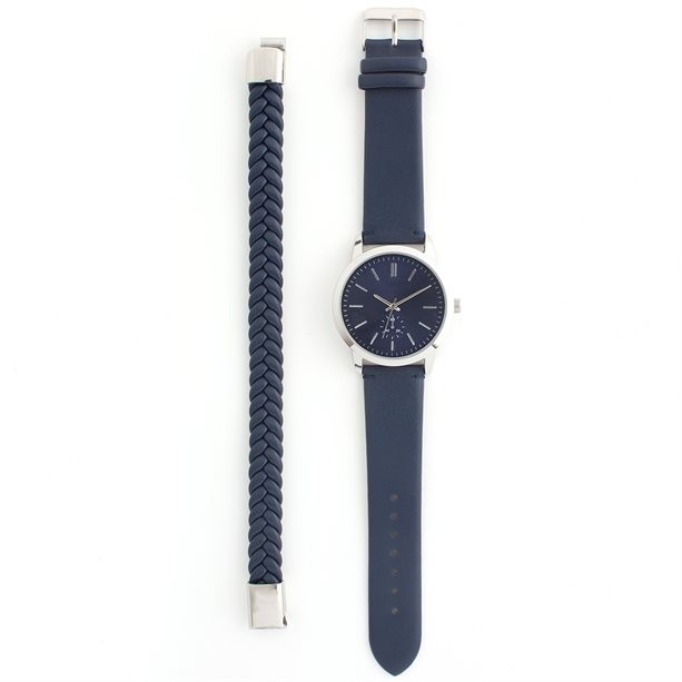 Набор "Джексон": мужские наручные кварцевые часы (1 шт.), браслет (1 шт.) Набор "Джексон": мужские наручные кварцевые часы (1 шт.), браслет (1 шт.)