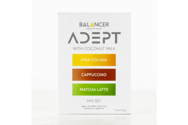 Коктейль BALANCER ADEPT «MIX SET» (cappuccino, matcha latte, pina colada with coconut milk), 3 шт.