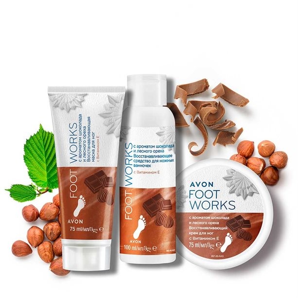 Восстанавливающая маска для ног с ароматом шоколада и лесного ореха, 75 мл