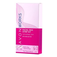 Набор для удаления волос на лице: восковые полоски + влажные салфетки