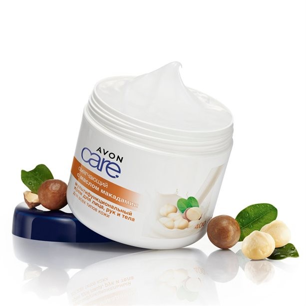 Смягчающий мультифункциональный крем для лица, рук и тела с маслом макадамии, 400 мл