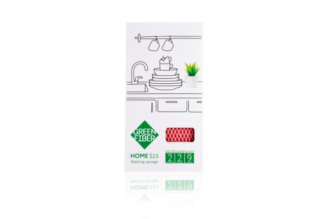 Green Fiber HOME S15, Губка для мытья посуды, коралловая