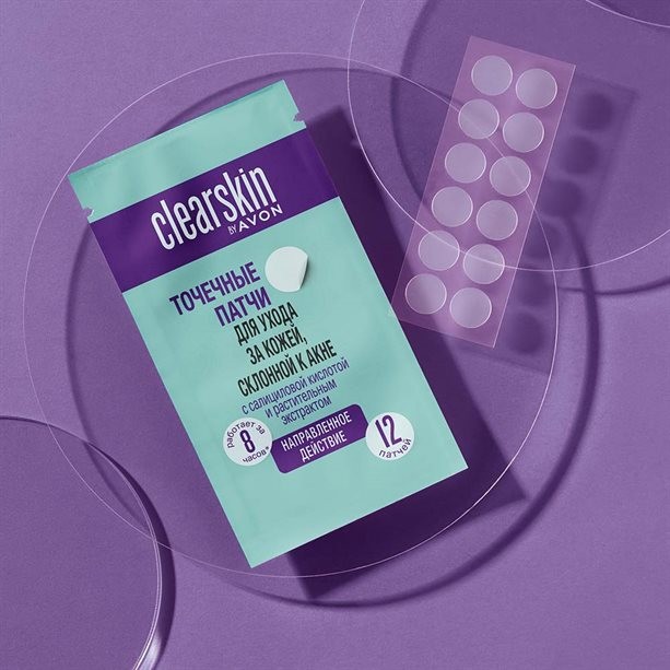 Точечные патчи для ухода за кожей, склонной к акне, 12 шт