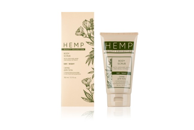 Скраб для тела с молотой коноплей и экстрактом базилика